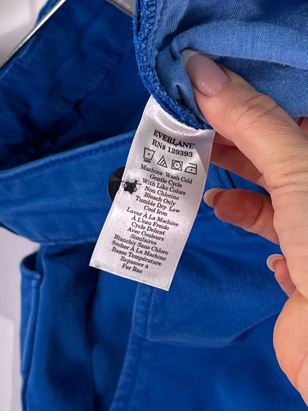 Everlane Utility Wide Leg Crop Pant Bright Blue Organic Cotton Size 6 - Picture 7 of 12